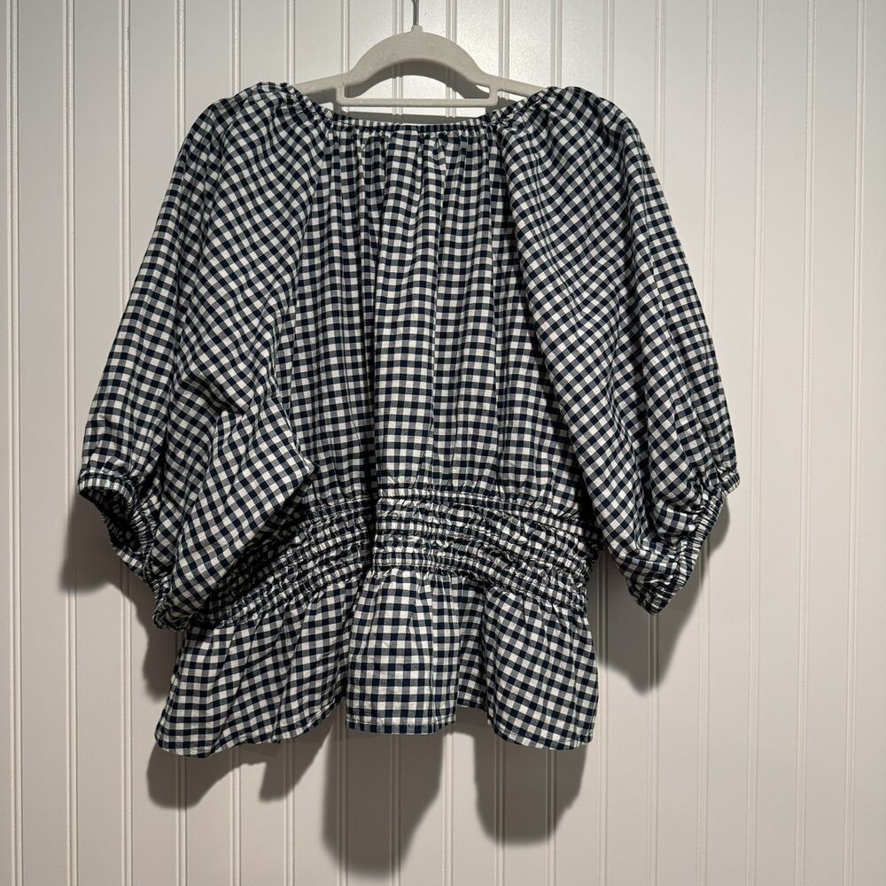 Old Navy Gingham Peplum Top Puff Sleeves Plus Size 2X - Picture 7 of 7
